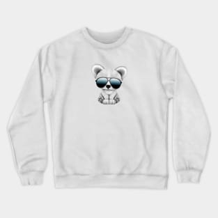 Cute Baby Polar Bear Wearing Sunglasses Crewneck Sweatshirt